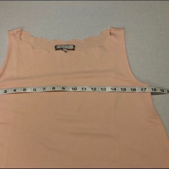 Anthropologie Eri + Ali Peach Scallop Tank Top - Picture 4 of 5